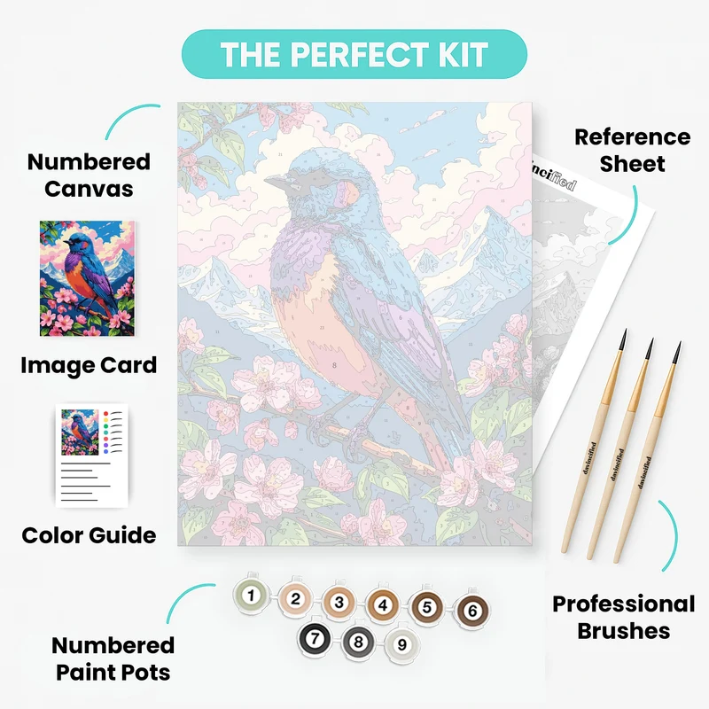 Vibrant Mountain Bird - Paint by Numbers Kit
