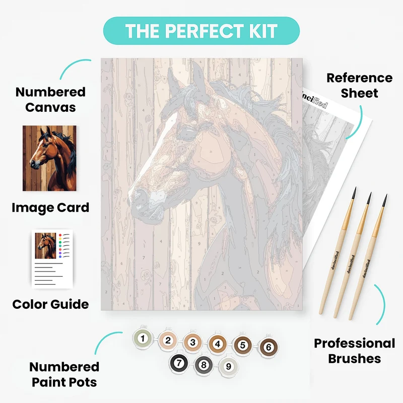 Majestic Bay Horse Portrait - Paint by Numbers Kit