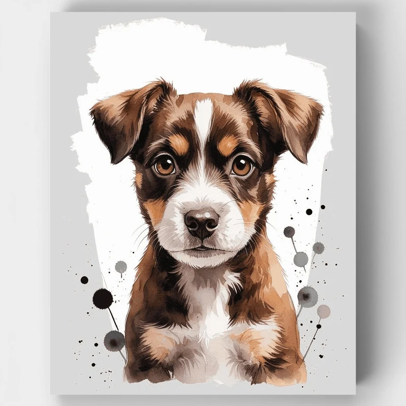 Adorable Puppy Portrait - Paint by Numbers Kit