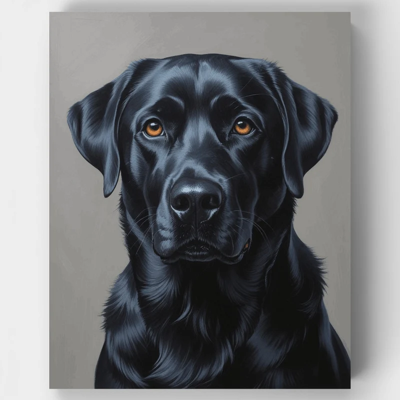 Black Labrador Portrait - Paint by Numbers Kit