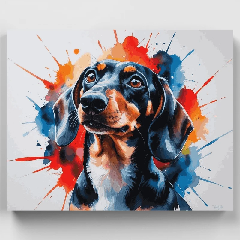 Dachshund Splash - Paint by Numbers Kit
