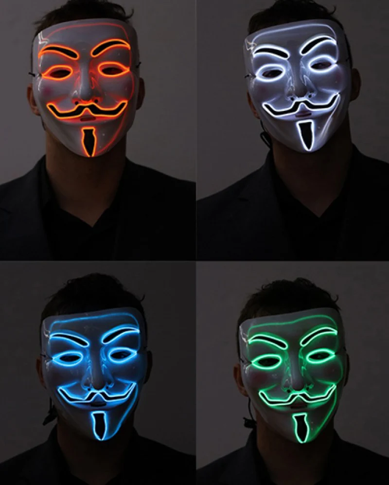 Beleuchtete Vendetta LED Maske