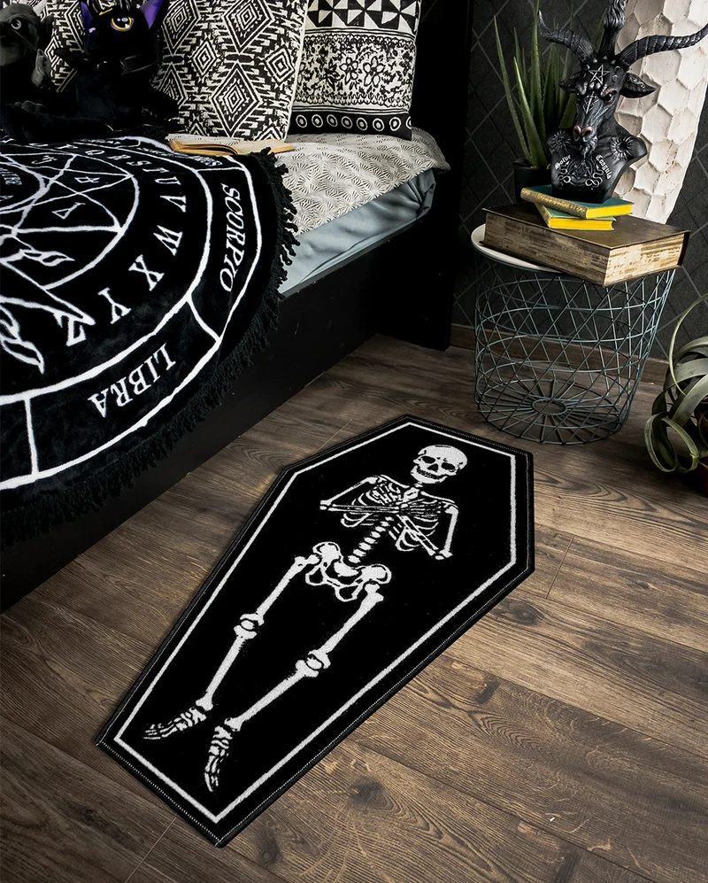 Skelett im Sarg Teppich