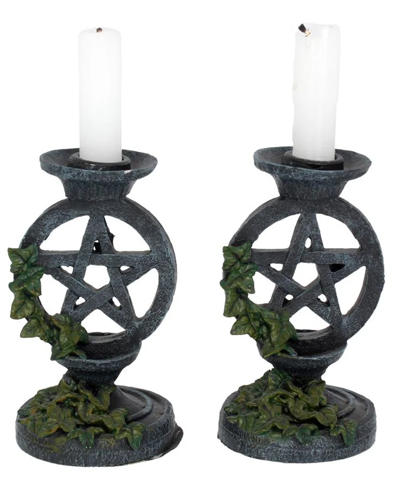Antike Pentagramm Kerzenleuchter 2 St.