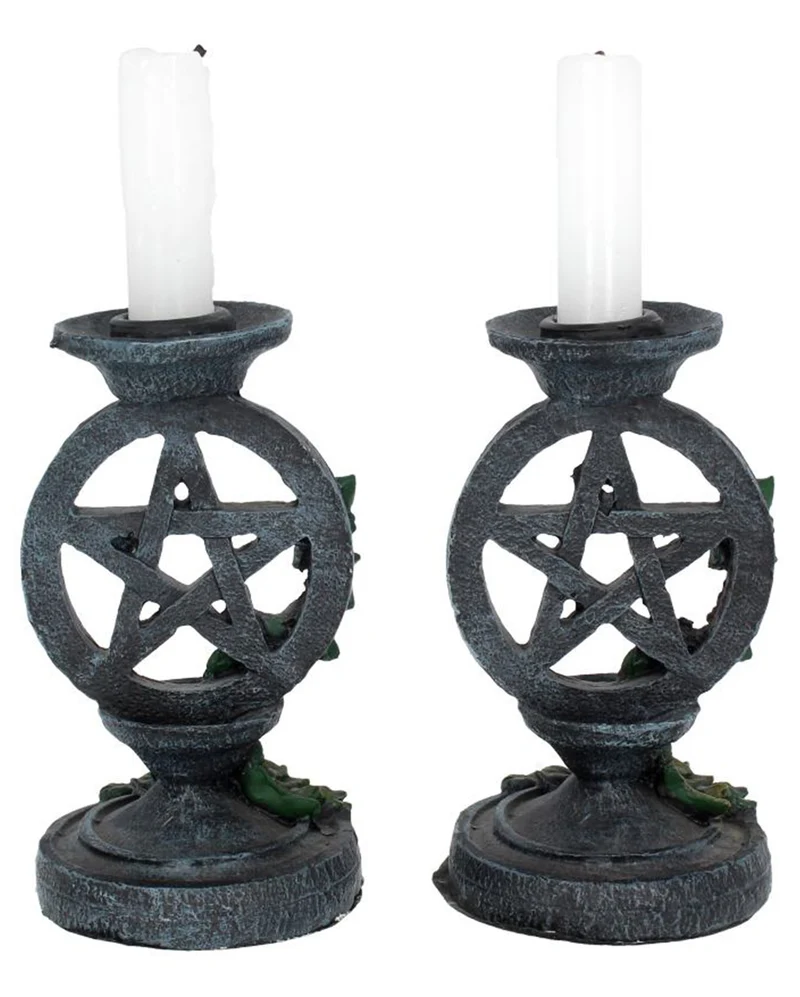 Antike Pentagramm Kerzenleuchter 2 St.