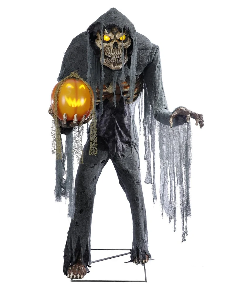 Riesiger Jack Reaper mit sprechendem Kürbis Halloween Animatronic
