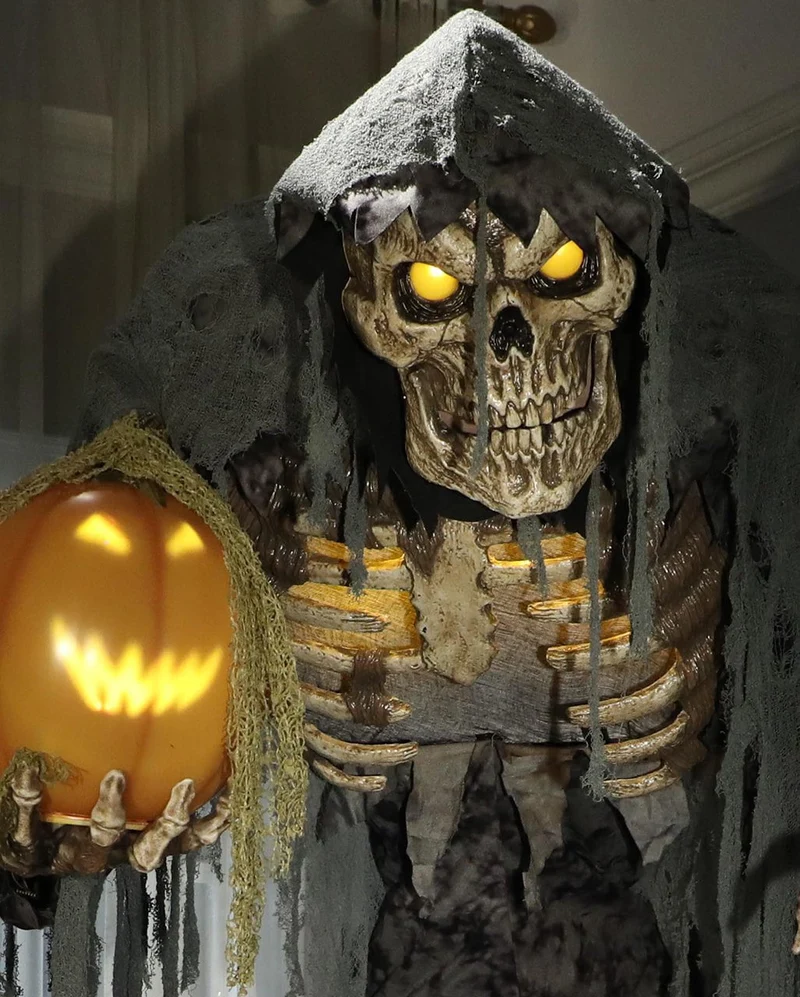 Riesiger Jack Reaper mit sprechendem Kürbis Halloween Animatronic