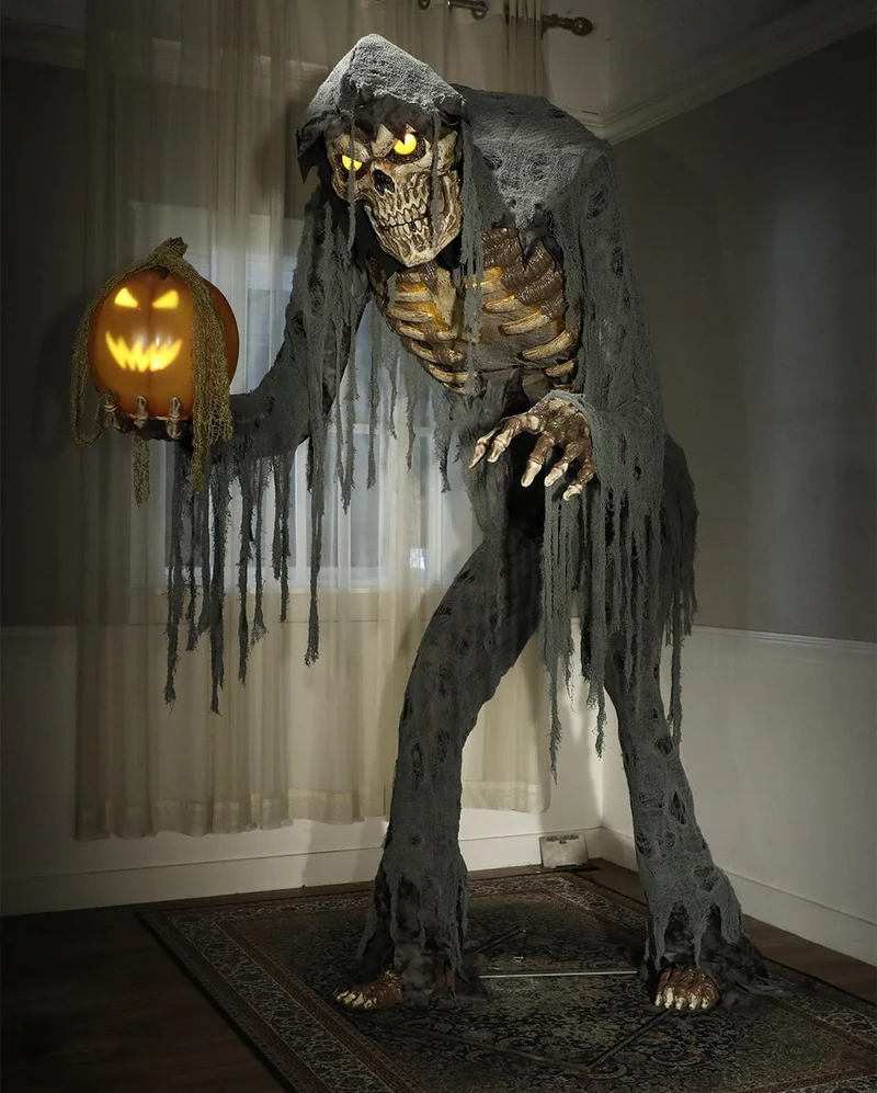 Riesiger Jack Reaper mit sprechendem Kürbis Halloween Animatronic