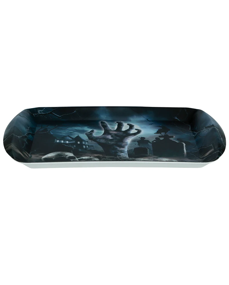 Zombie Friedhof Halloween Tablett
