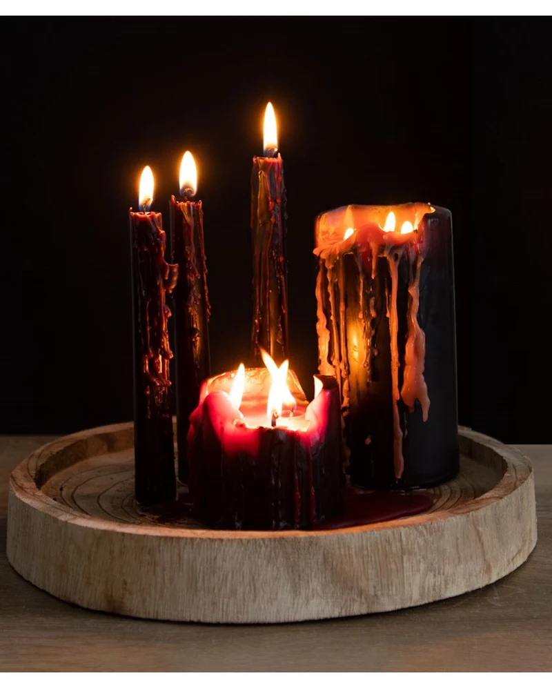 Blutende Schwarze Vampir Spitzkerzen 4 St.