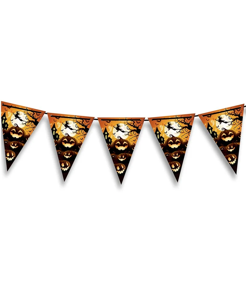 Wimpel Girlande Happy Halloween Kürbis 3m