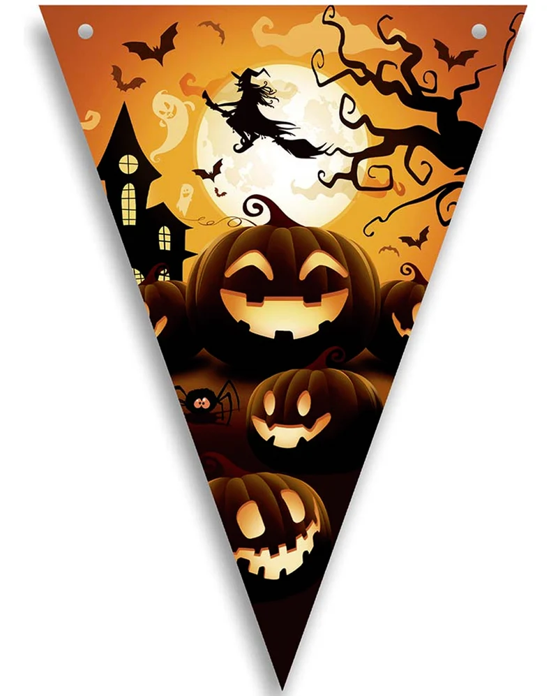 Wimpel Girlande Happy Halloween Kürbis 3m