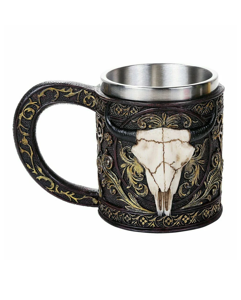 Krug mit Longhorn Stierschädel