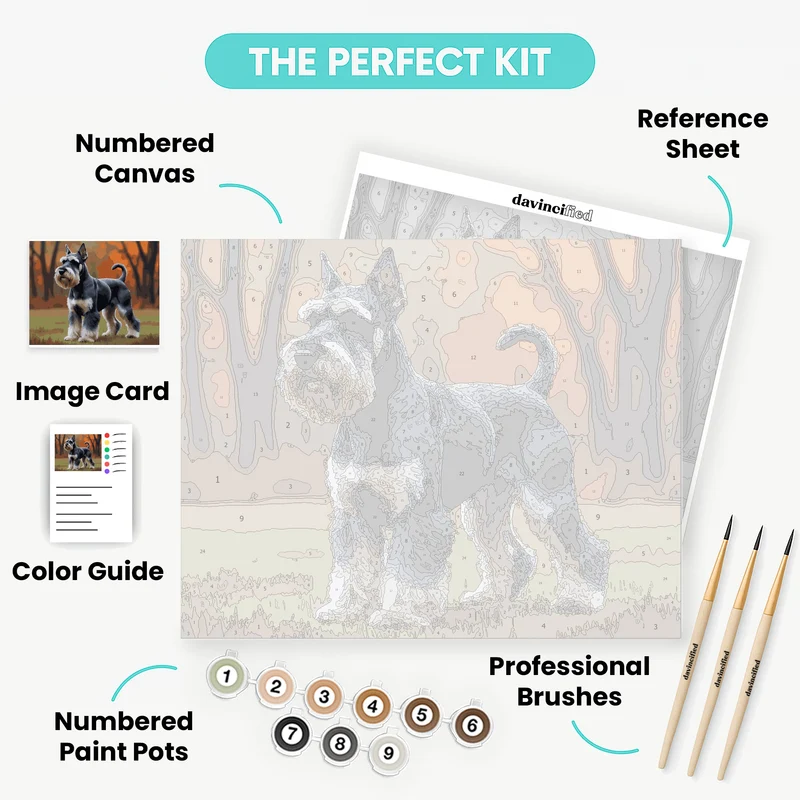 Schnauzer in Autumn Forest - Paint by Numbers Kit