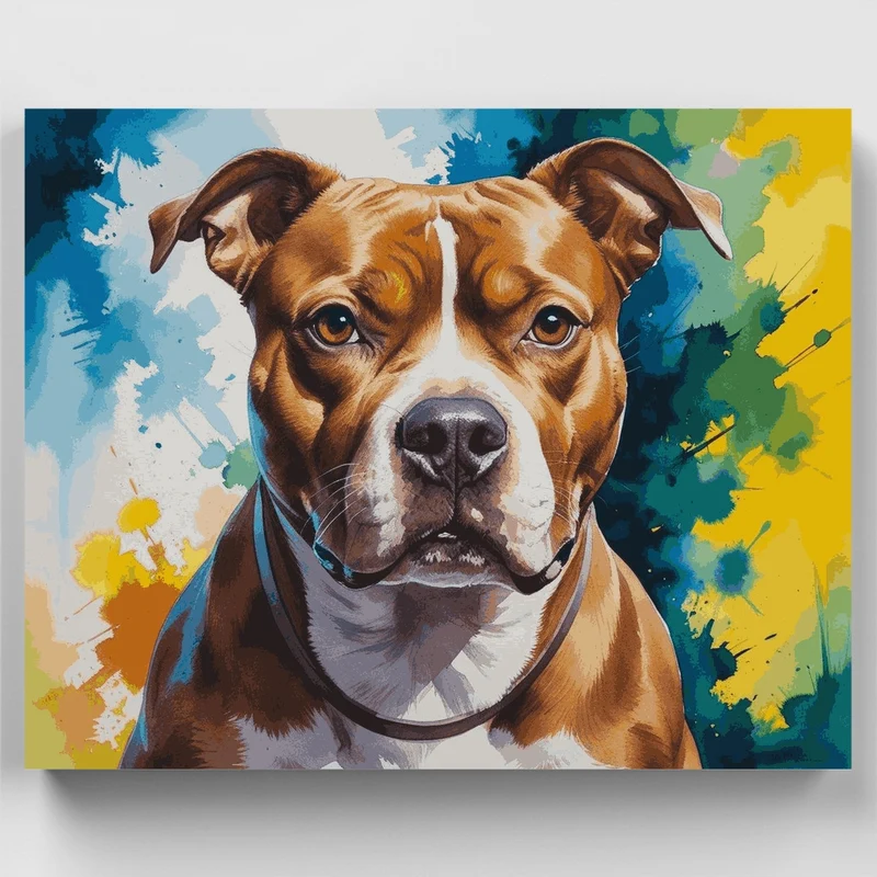 Pitbull Portrait - Paint by Numbers Kit