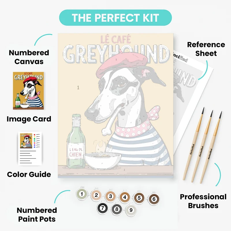 Le Café Greyhound - Paint by Numbers Kit