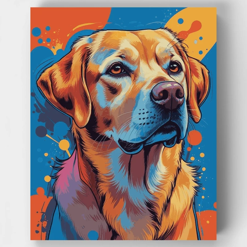 Vibrant Golden Labrador Portrait - Paint by Numbers Kit