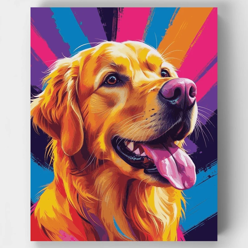 Golden Retriever Pop Art - Paint by Numbers Kit