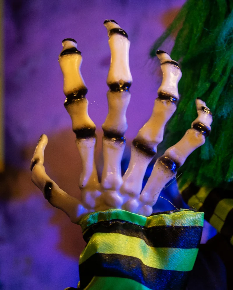 Killer Clown mit Grünen Haaren & LED Augen 120cm