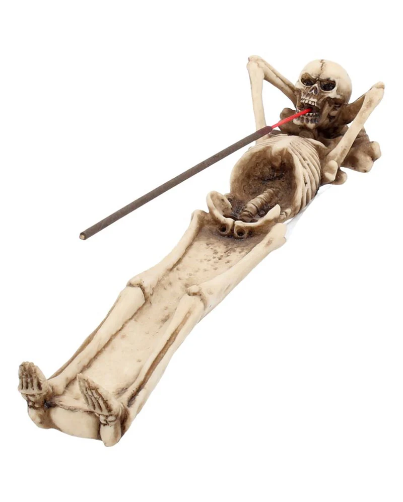 Skelett "Take It Easy" Räucherstäbchenhalter 27cm