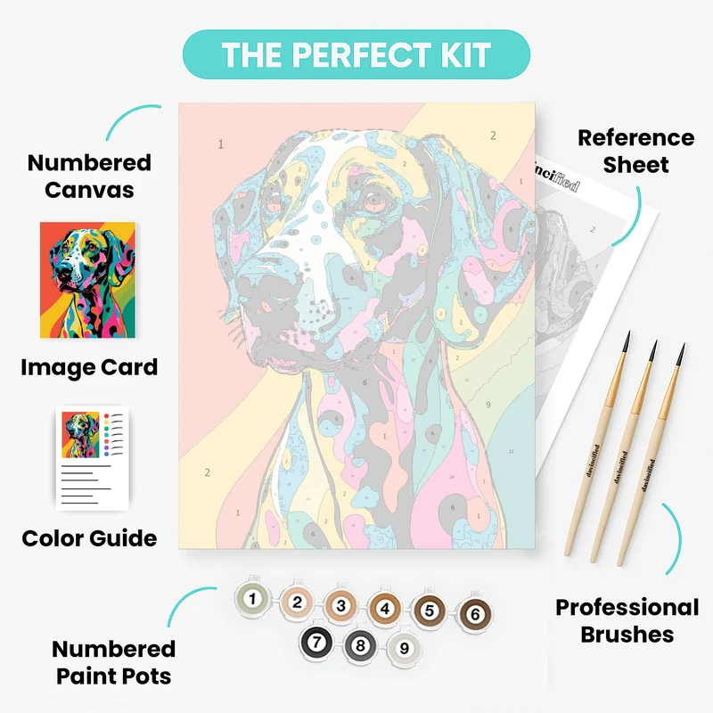 Vibrant Pop Art Dalmatian - Paint by Numbers Kit