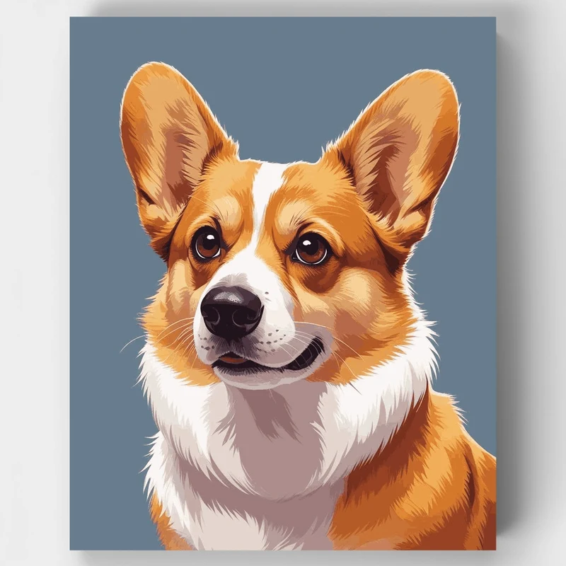 Smiling Corgi - Paint by Numbers Kit