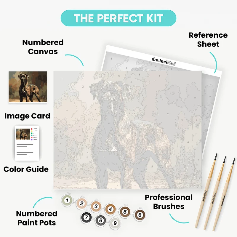 Powerful Brindle Great Dane in Landscape - Paint by Numbers Kit