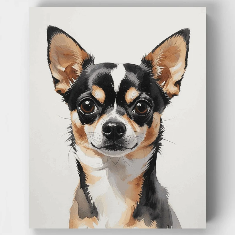 Adorable Chihuahua Portrait - Paint by Numbers Kit