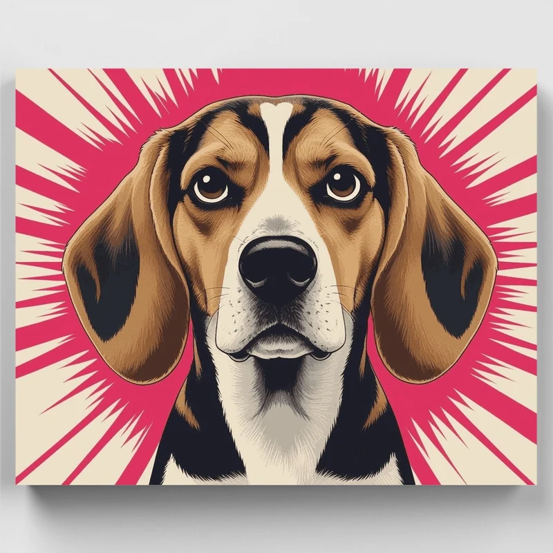 Pop Art Beagle Portrait - Paint by Numbers Kit