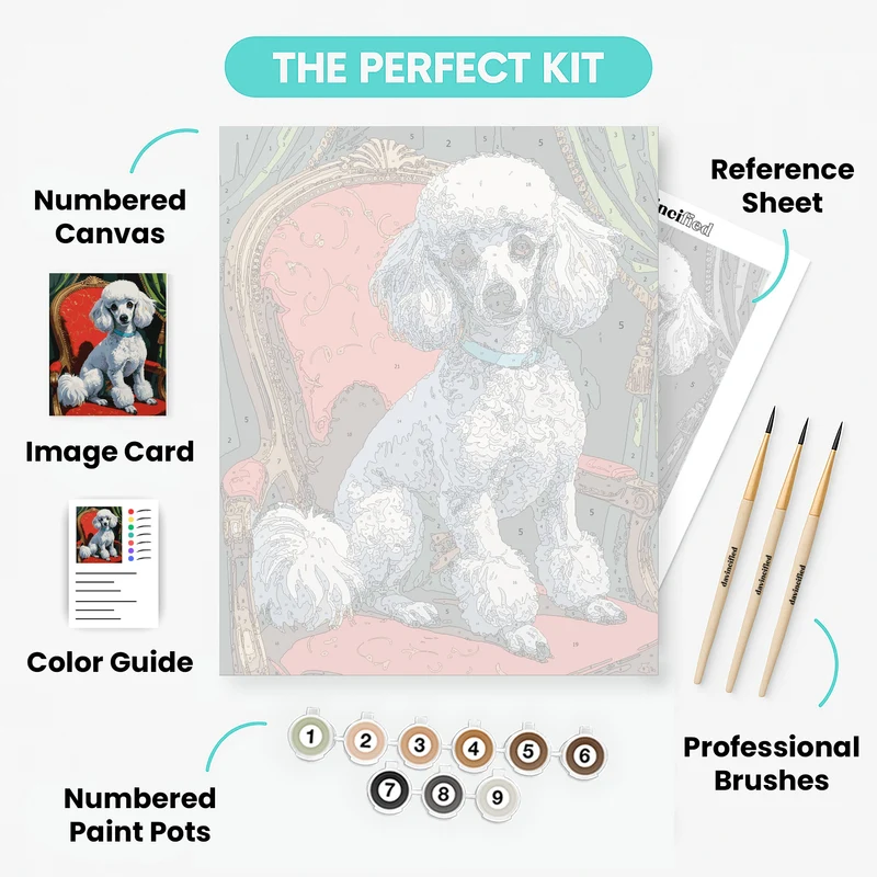 Elegant Poodle Portrait - Paint by Numbers Kit