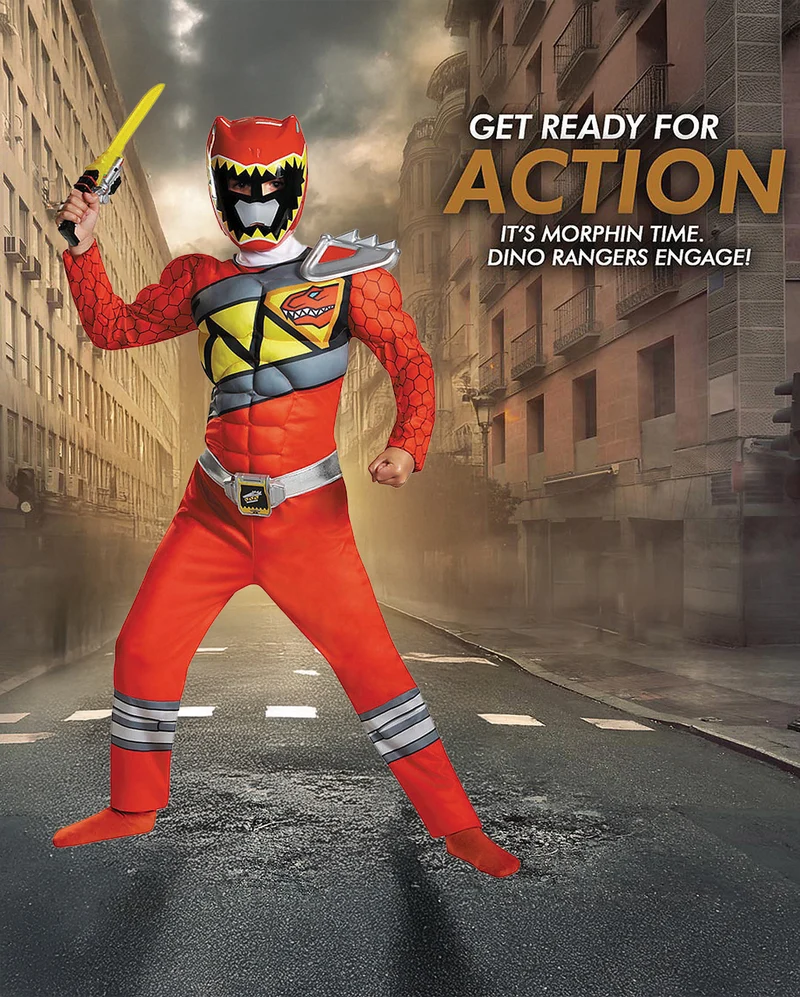 Power Ranger Red Ranger Dino Charge Muskelkostüm