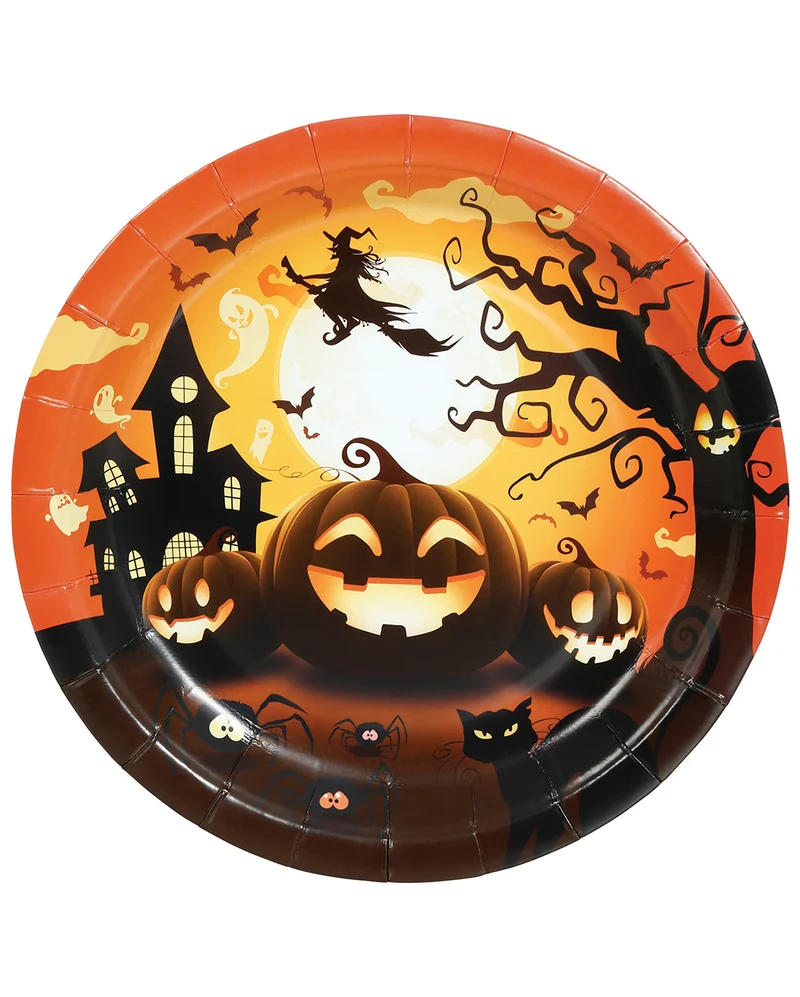 Pappteller Happy Halloween Kürbis 6 St.