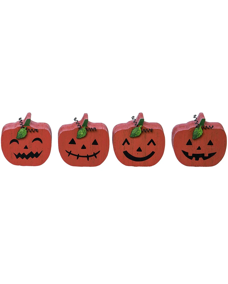 Kleine Holz Dekofigur Halloween Kürbis 3cm