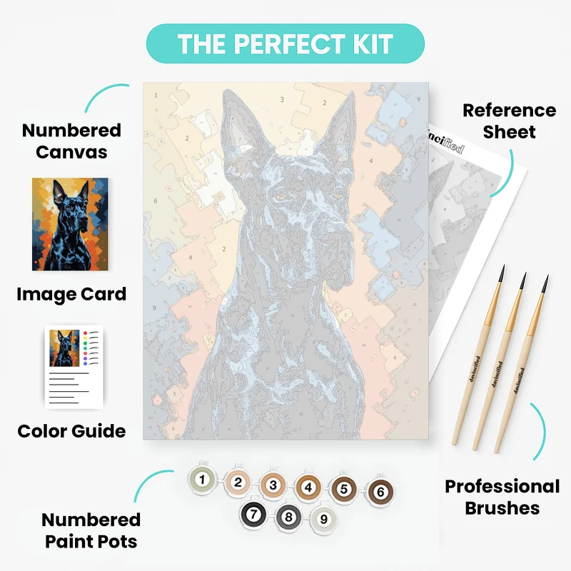 Striking Blue Great Dane Portrait - Paint by Numbers Kit
