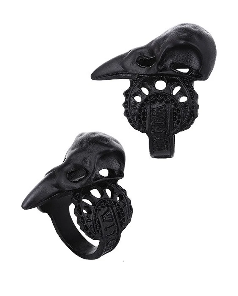 Schwarzer Rabenschädel Ring
