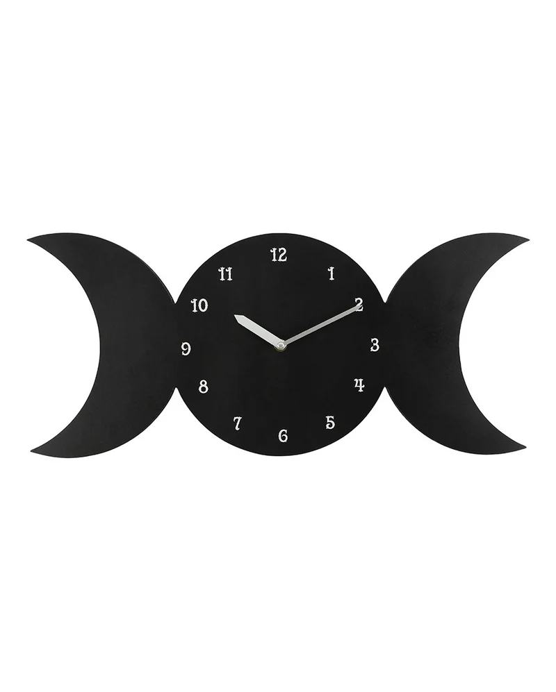 Schwarze Dreifach Mond Wanduhr