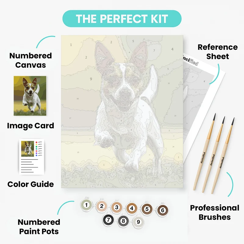 Jack Russell Jumping - Paint by Numbers Kit