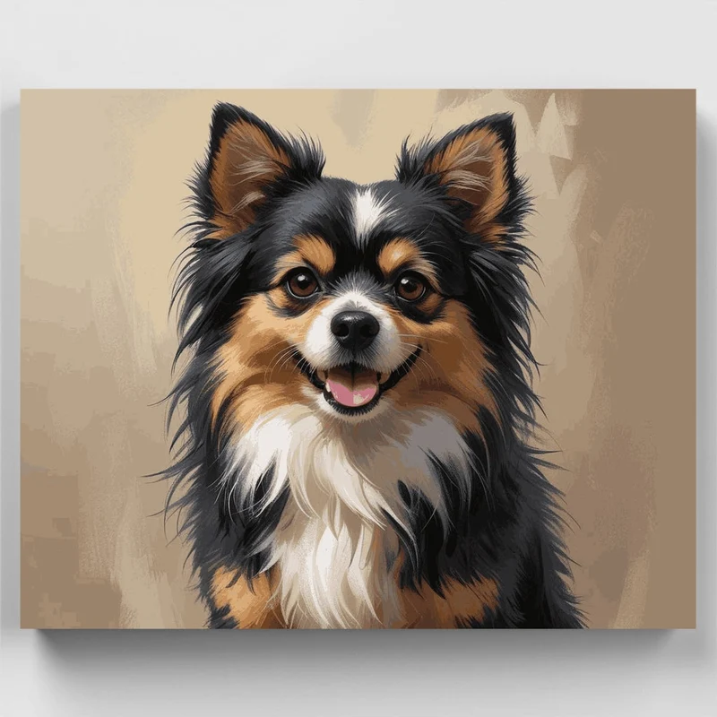 Tricolor Pomeranian Portrait - Paint by Numbers Kit