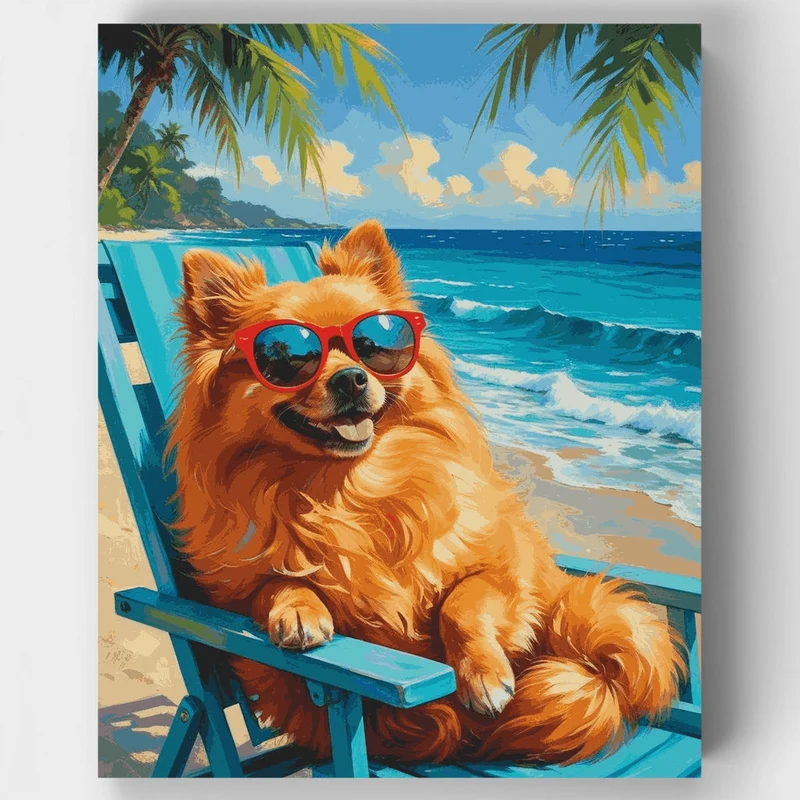 Pomeranian in Paradise - Paint by Numbers Kit