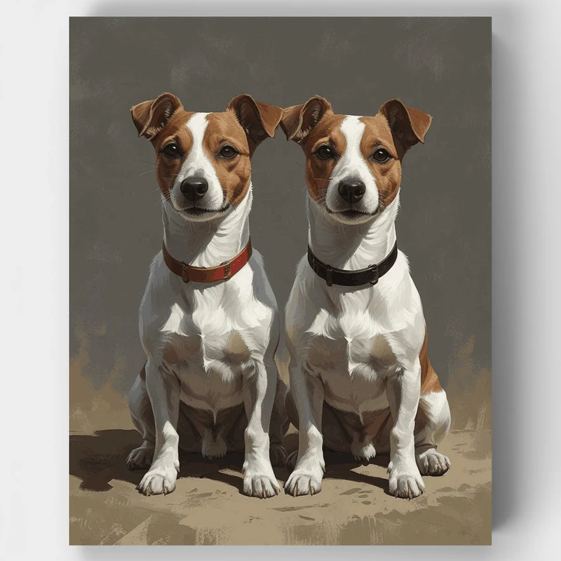Twin Jack Russell Companions - Paint by Numbers Kit