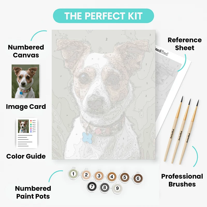 Adorable Jack Russell Portrait - Paint by Numbers Kit