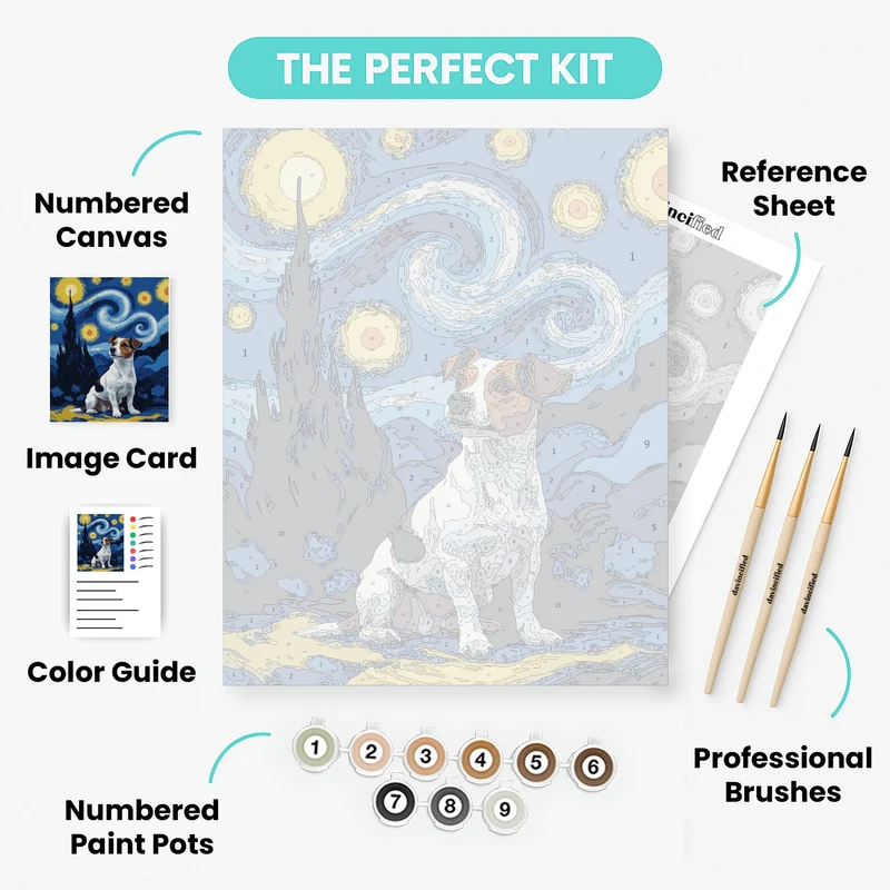 Starry Night Jack Russell - Paint by Numbers Kit
