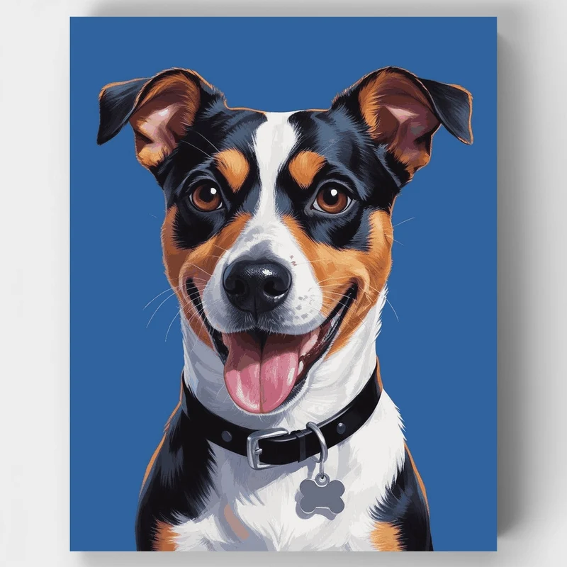 Happy Jack Russell Terrier - Paint by Numbers Kit