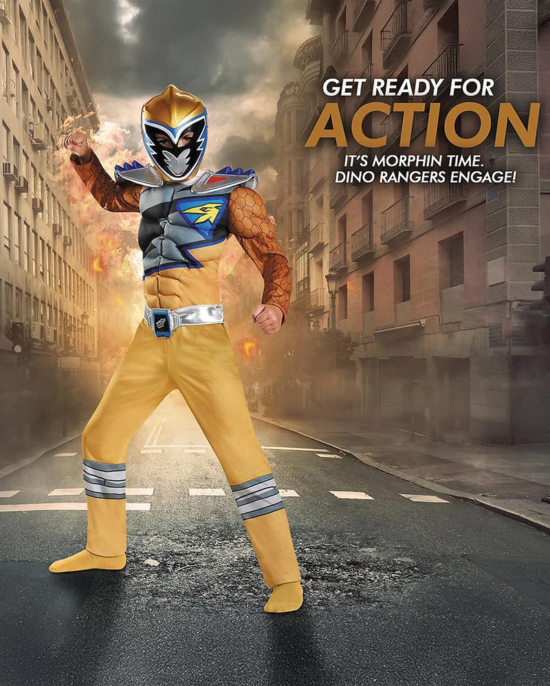 Power Ranger Gold Ranger Dino Charge Muskelkostüm