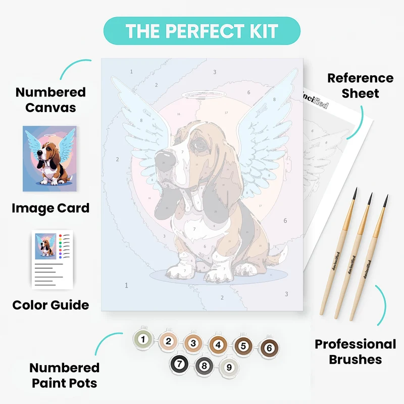 Basset Hound Angel - Paint by Numbers Kit