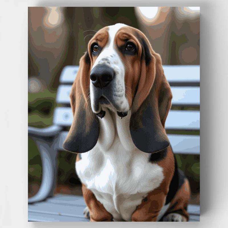 Basset Hound with Soulful Eyes - Paint by Numbers Kit