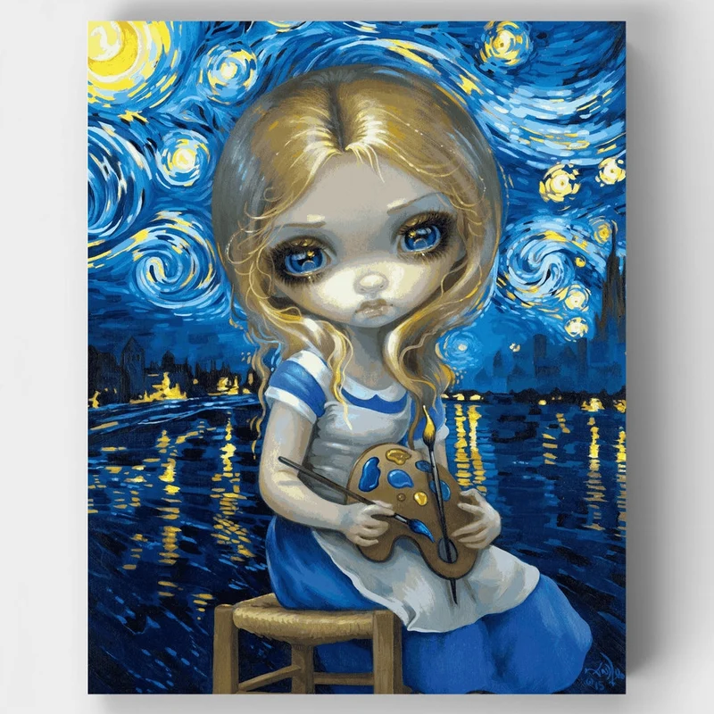 Alice in a Van Gogh Nocturne - Paint by Numbers Kit