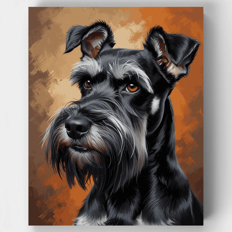 Distinguished Schnauzer with Expressive Eyes - Paint by Numbers Kit