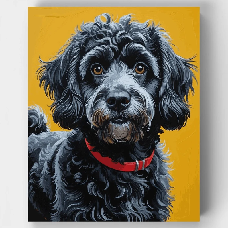 Cockapoo with Amber Eyes - Paint by Numbers Kit