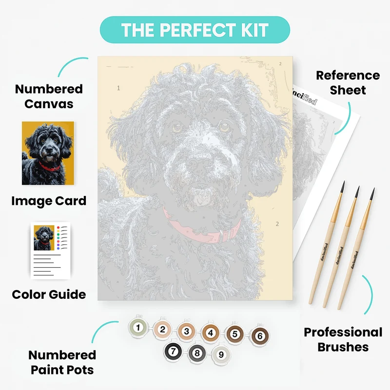 Cockapoo with Amber Eyes - Paint by Numbers Kit